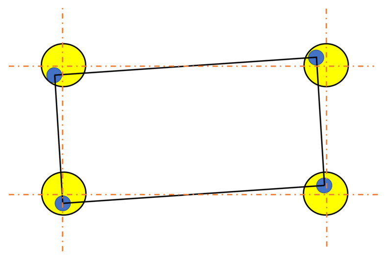 Animation showing hole pattern located by composite tolerancing